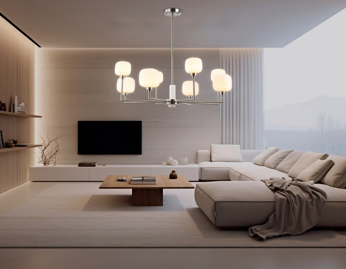 LH53003/8 SN/FR сатин никель/белый матовый G9*8 max 40W D830*680