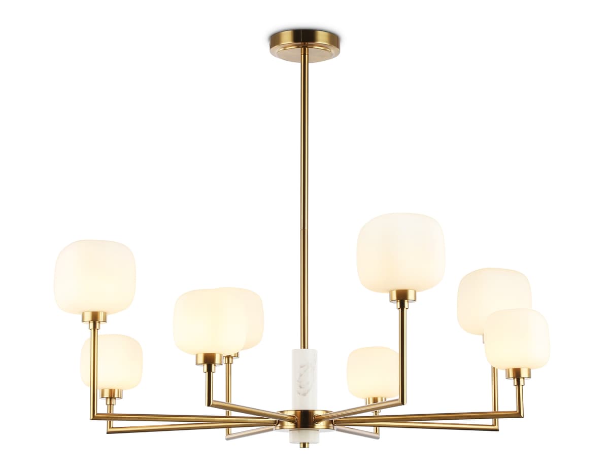 LH53017/8 BS/FR латунь/белый матовый G9*8 max 40W D830*680