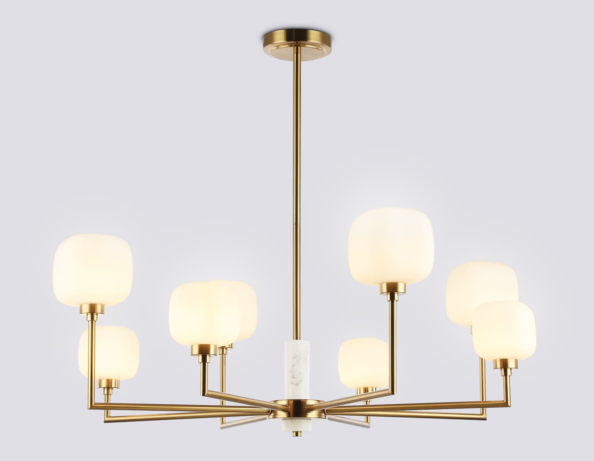 LH53017/8 BS/FR латунь/белый матовый G9*8 max 40W D830*680