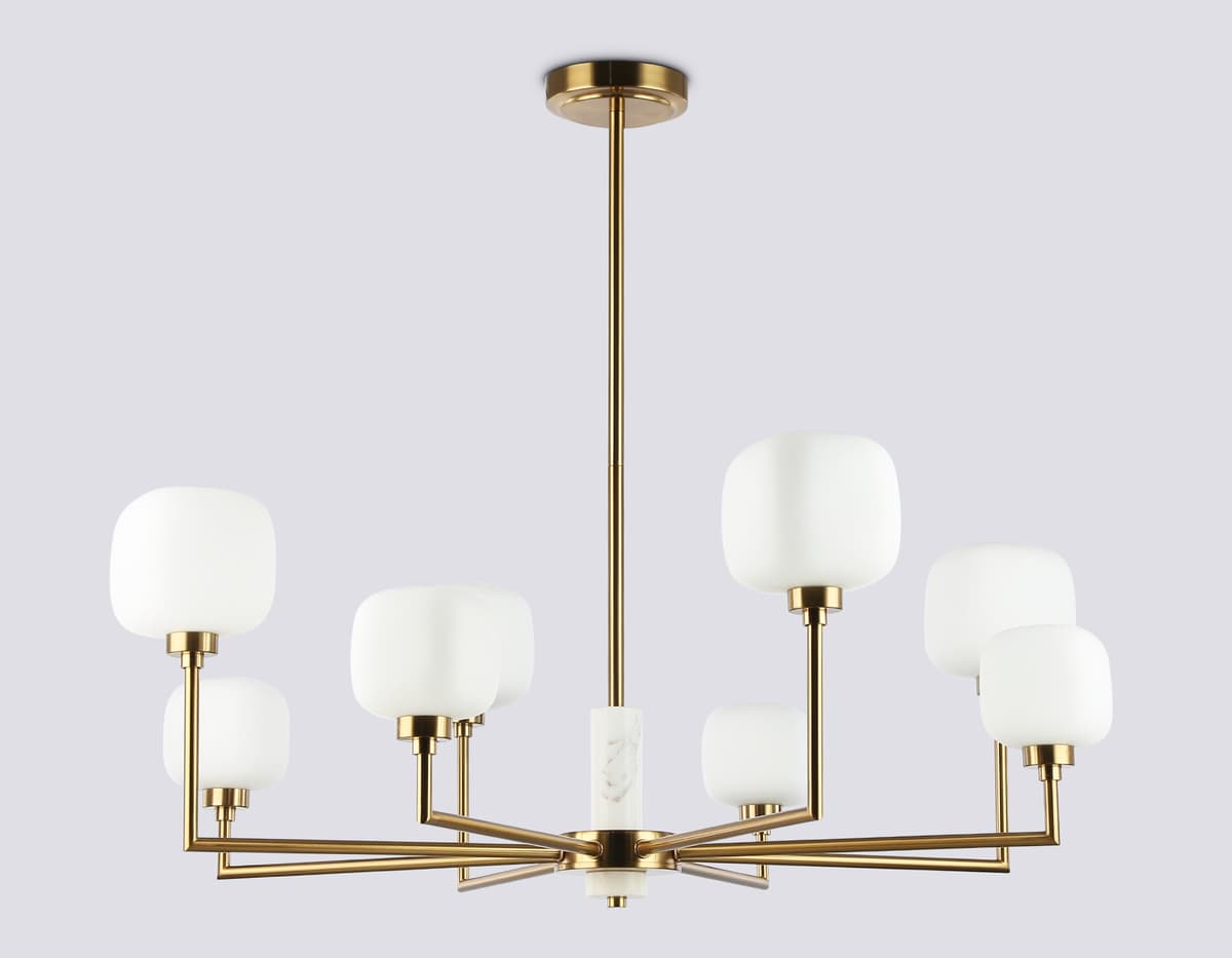 LH53017/8 BS/FR латунь/белый матовый G9*8 max 40W D830*680