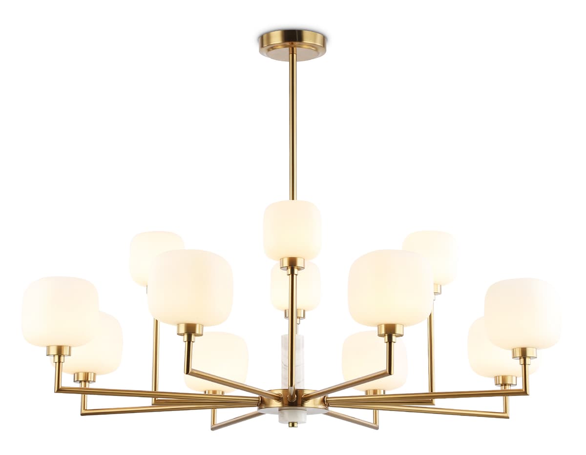 LH53019/12 BS/FR латунь/белый матовый G9*12 max 40W D910*680