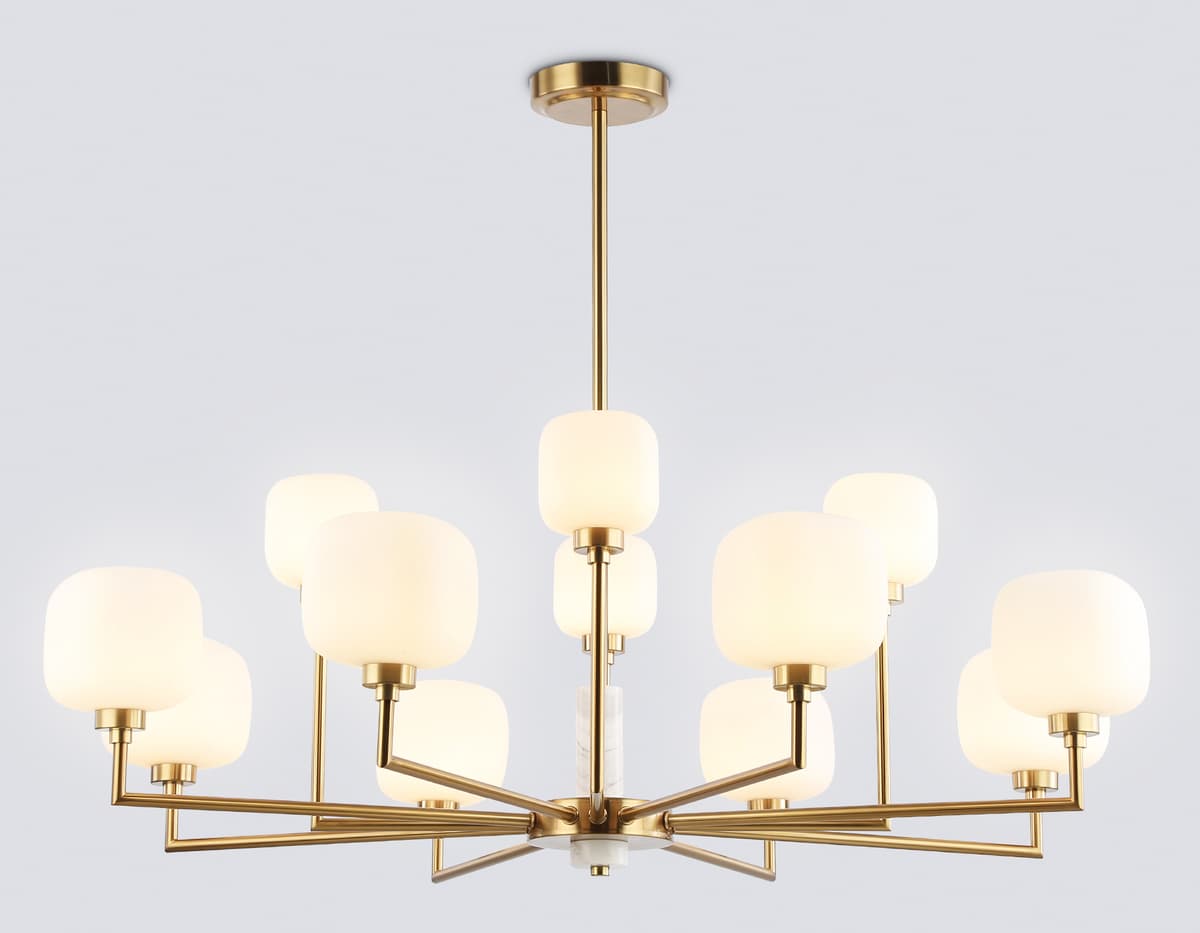 LH53019/12 BS/FR латунь/белый матовый G9*12 max 40W D910*680