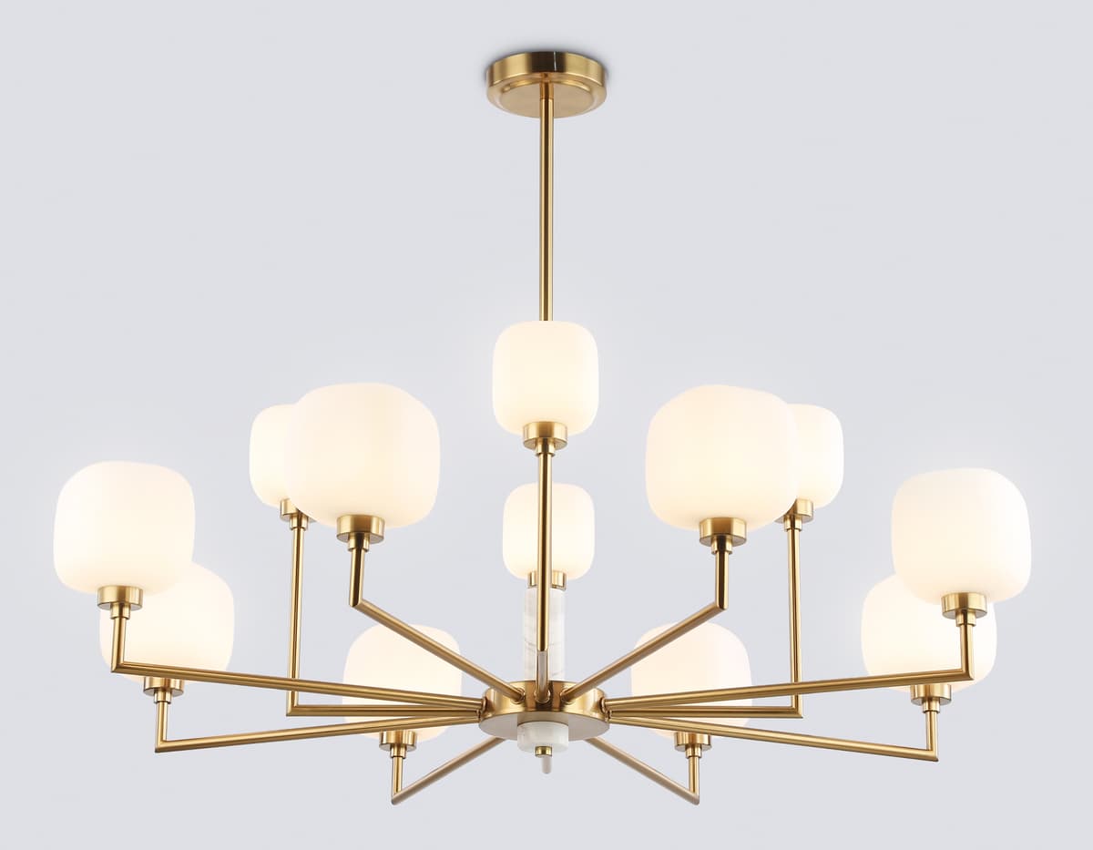 LH53019/12 BS/FR латунь/белый матовый G9*12 max 40W D910*680