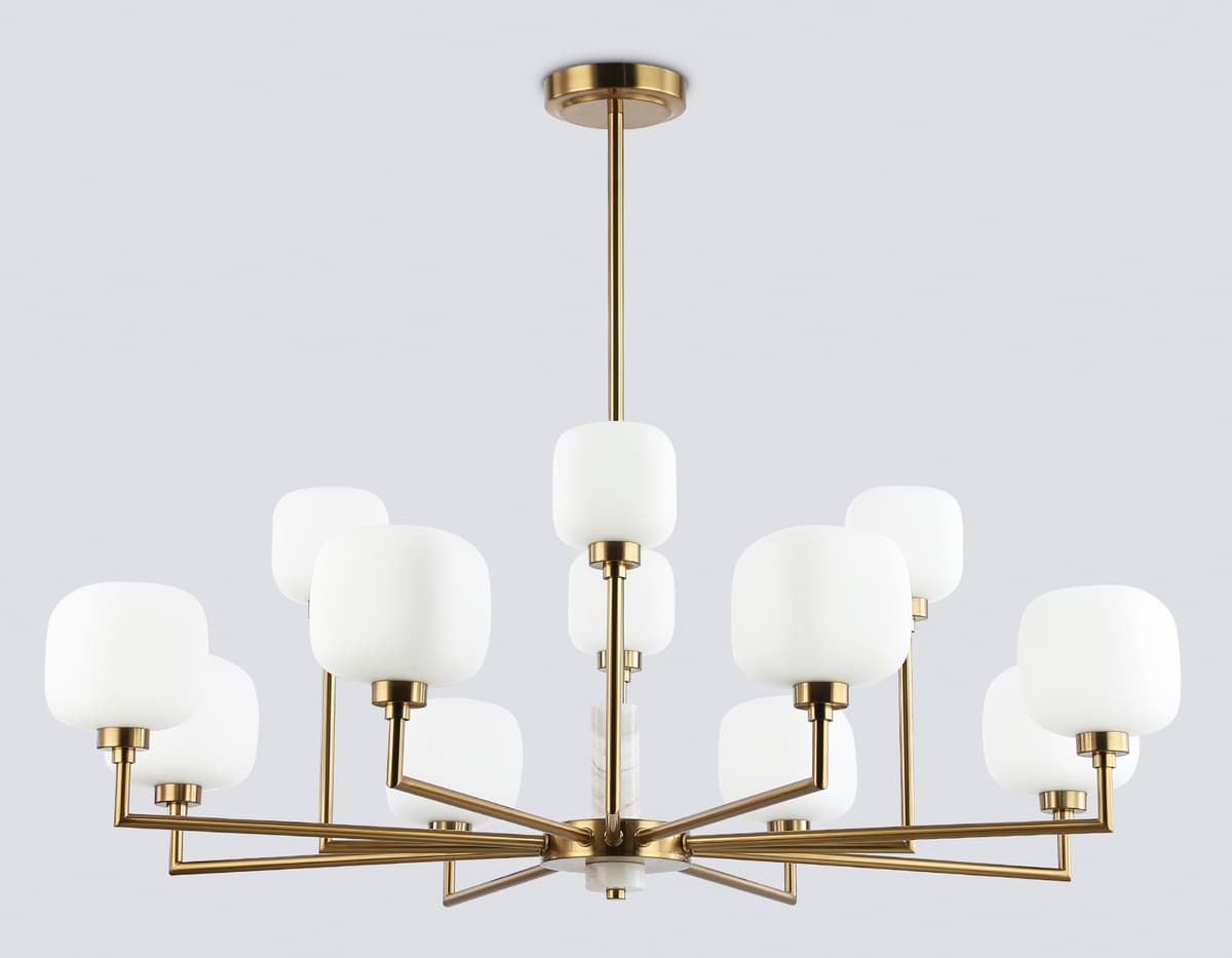 LH53019/12 BS/FR латунь/белый матовый G9*12 max 40W D910*680