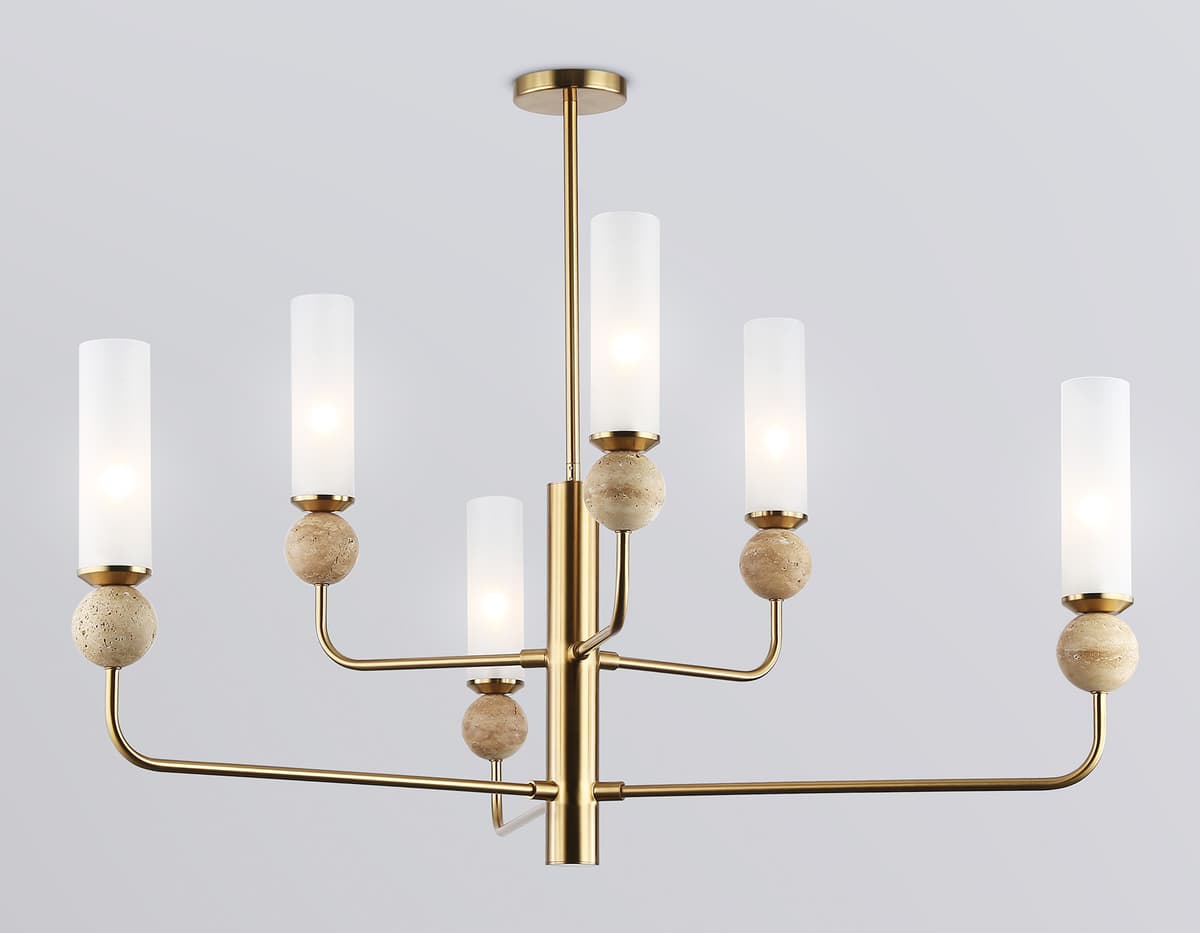 LH53251/6 BS/FR латунь/белый матовый E14*6 max 40W D1050*1445