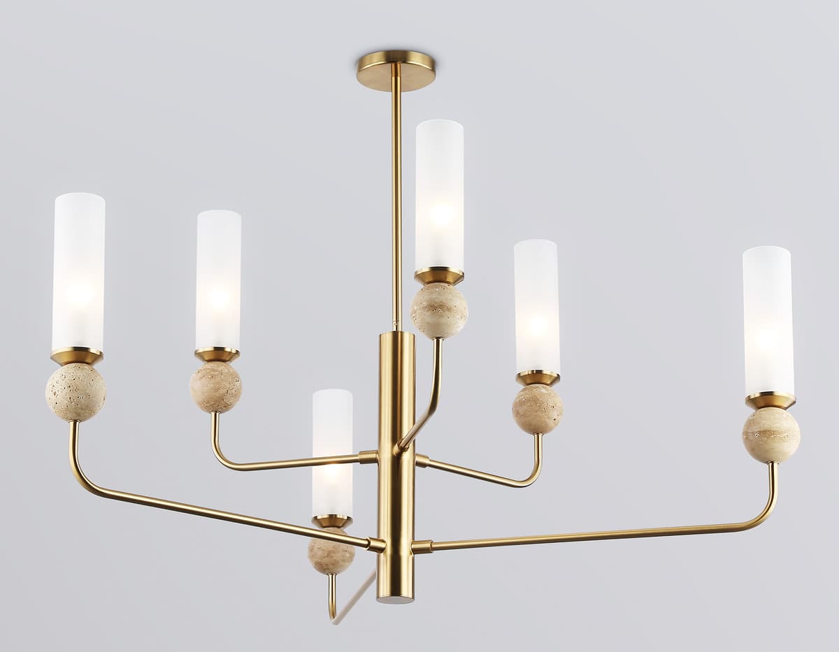 LH53251/6 BS/FR латунь/белый матовый E14*6 max 40W D1050*1445