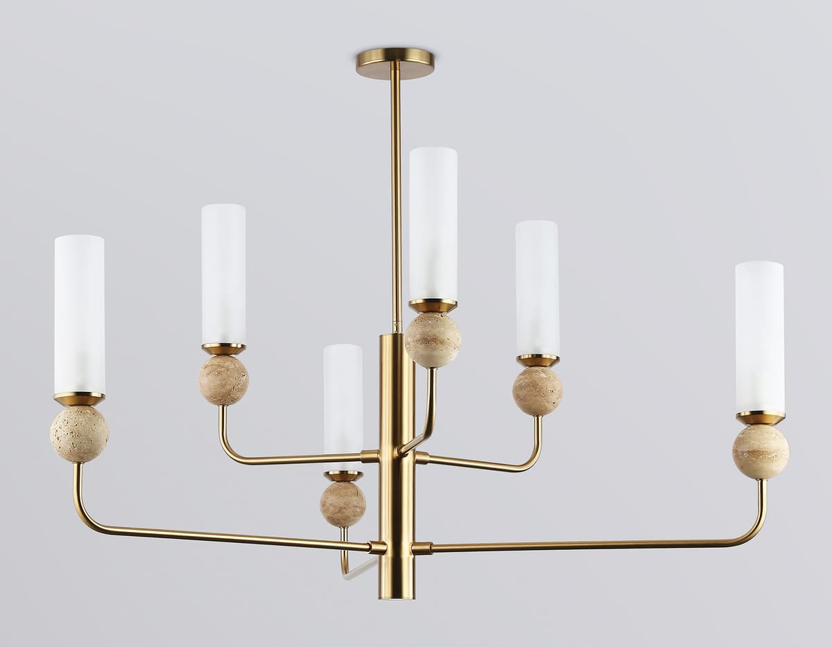 LH53251/6 BS/FR латунь/белый матовый E14*6 max 40W D1050*1445