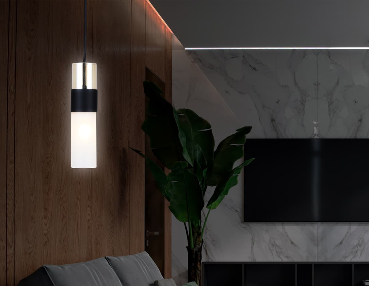 LH55101 BK/FR/TI черный/белый матовый/янтарь E14 max 40W D55*1500