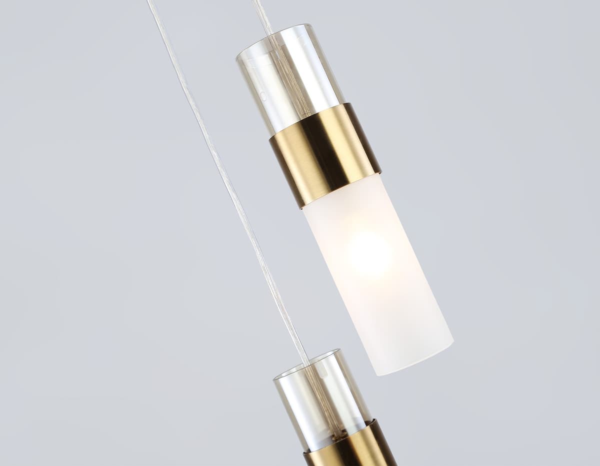 LH55112/3 BS/FR/TI латунь/белый матовый/янтарь E14*3 max 40W D220*1200