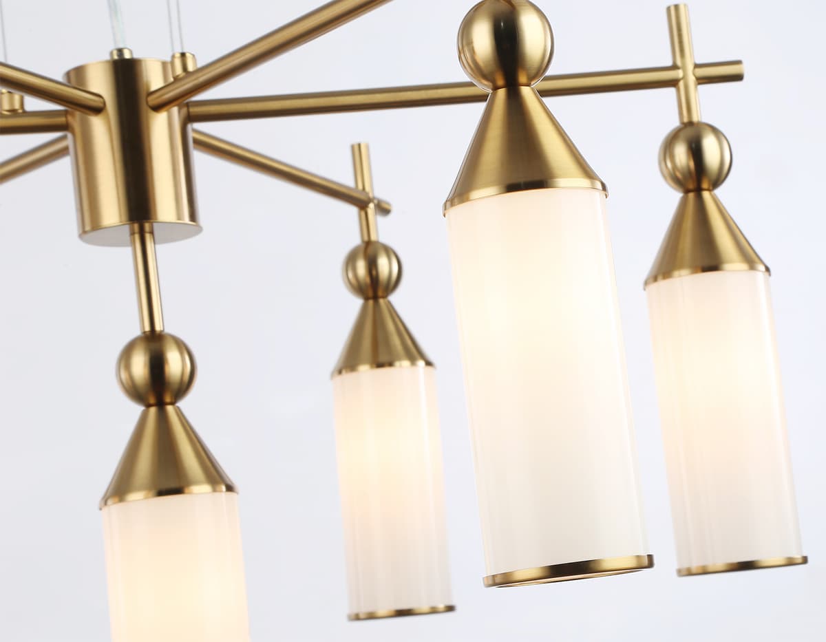 LH55278/7 BS/FR латунь/белый матовый E14*7 max 40W D640*1390