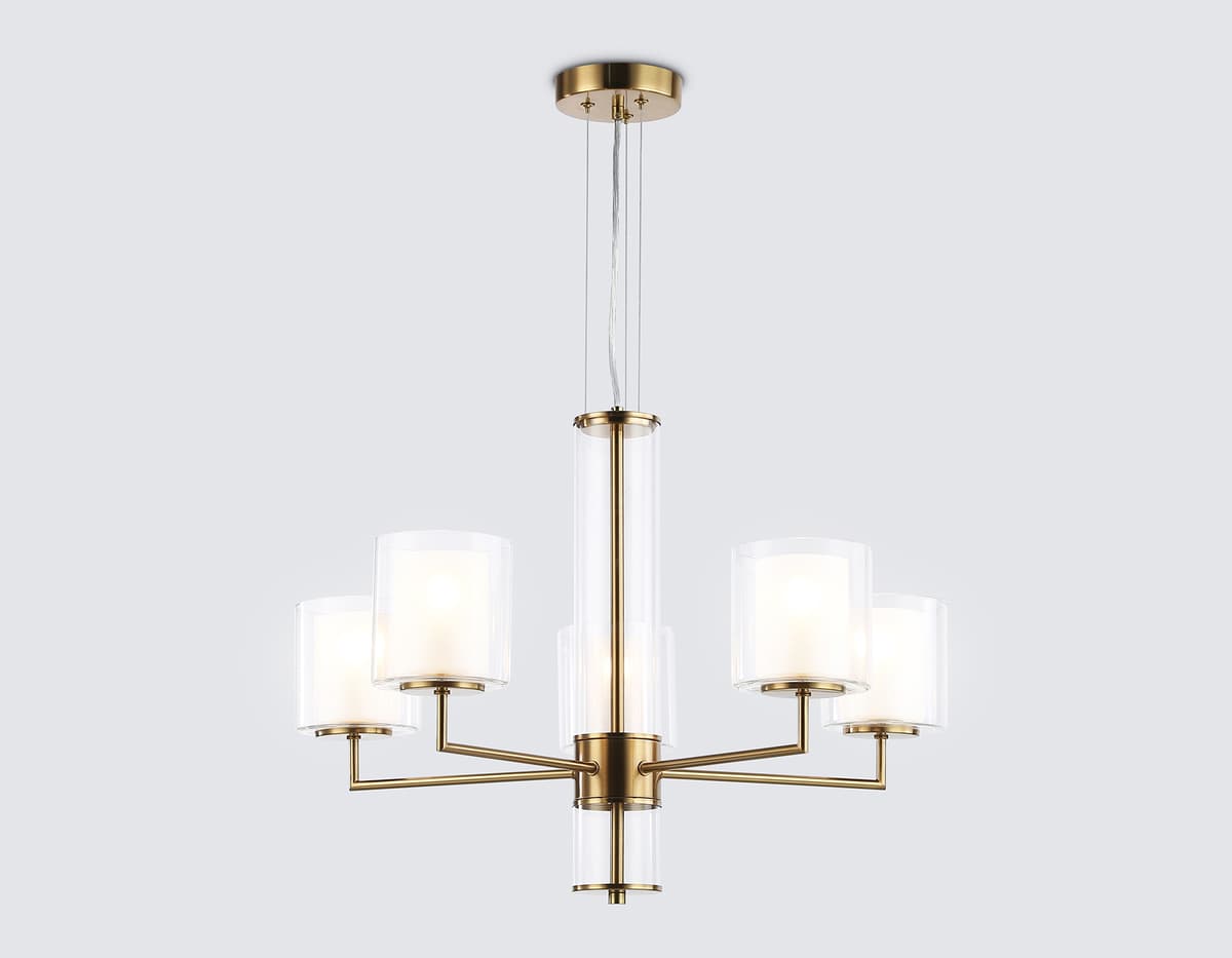 LH56011/5 BS/FR латунь/белый матовый E14*5 max 40W D640*1260