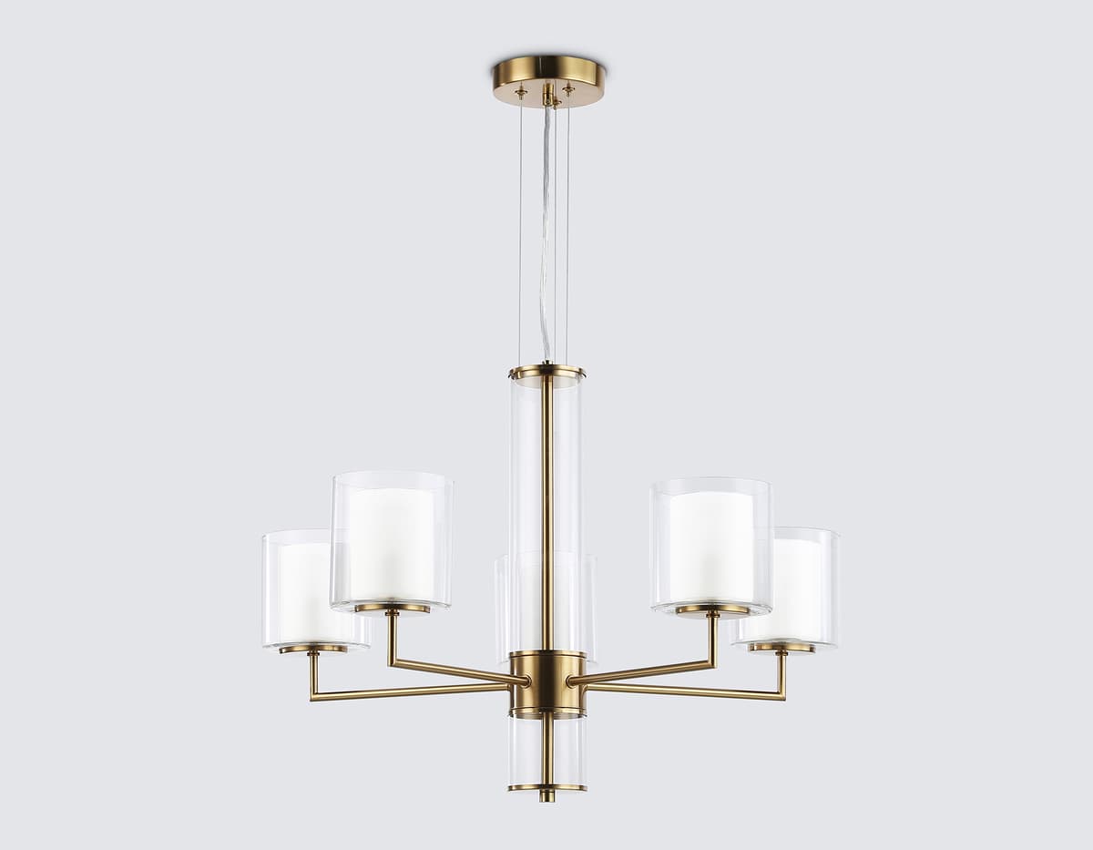 LH56011/5 BS/FR латунь/белый матовый E14*5 max 40W D640*1260