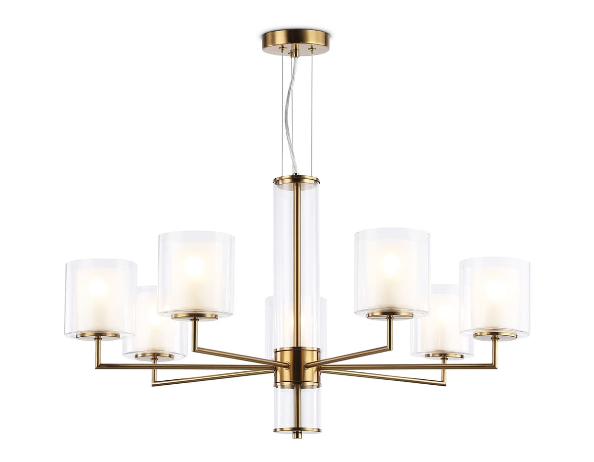 LH56013/7 BS/FR латунь/белый матовый E14*7 max 40W D790*1260