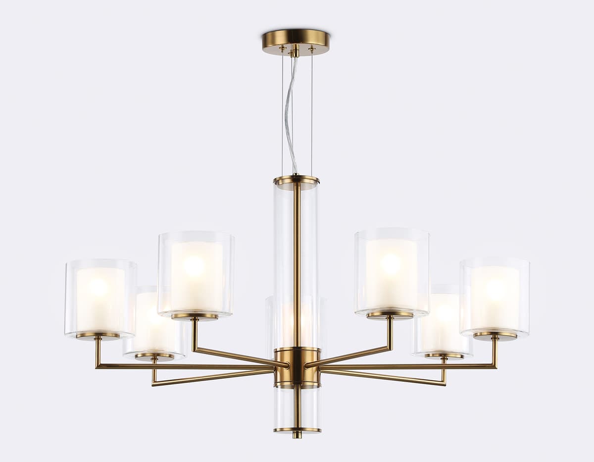 LH56013/7 BS/FR латунь/белый матовый E14*7 max 40W D790*1260