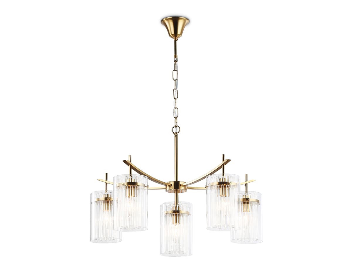 LH56031/5+1 BS/CL латунь/прозрачный E14*6 max 40W D680*1200