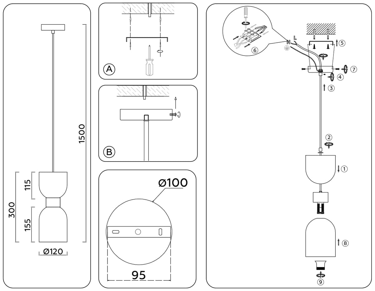 LH56081 СH/FR хром/белый матовый E14 max 60W D120*1500