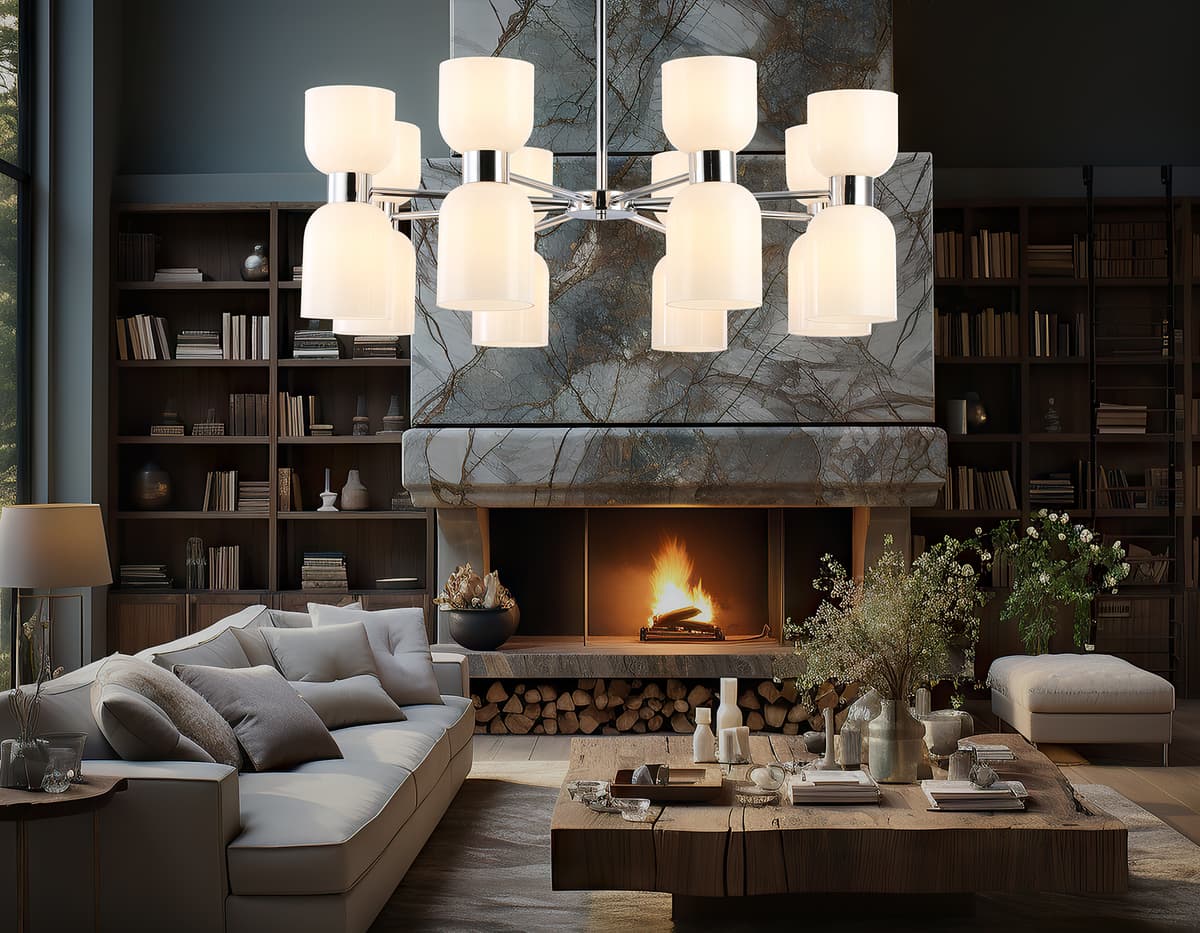 LH56085/16 СH/FR хром/белый матовый E14*16 max 40W D860*510