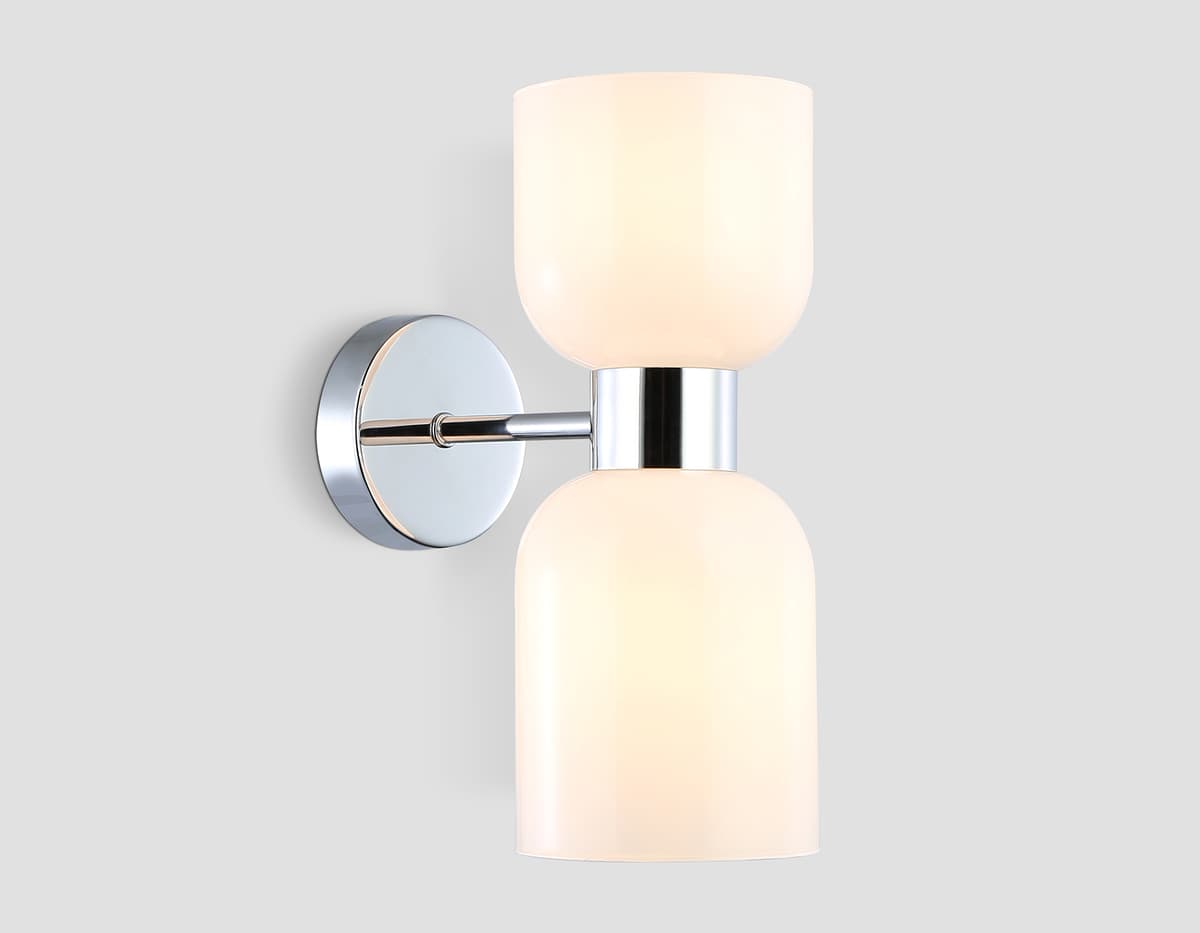 LH56087/2 СH/FR хром/белый матовый E14*2 max 40W 215*120*300