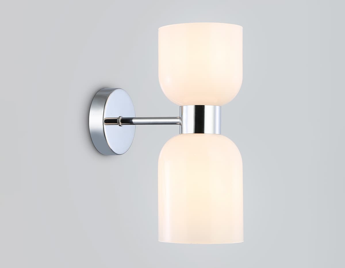 LH56087/2 СH/FR хром/белый матовый E14*2 max 40W 215*120*300