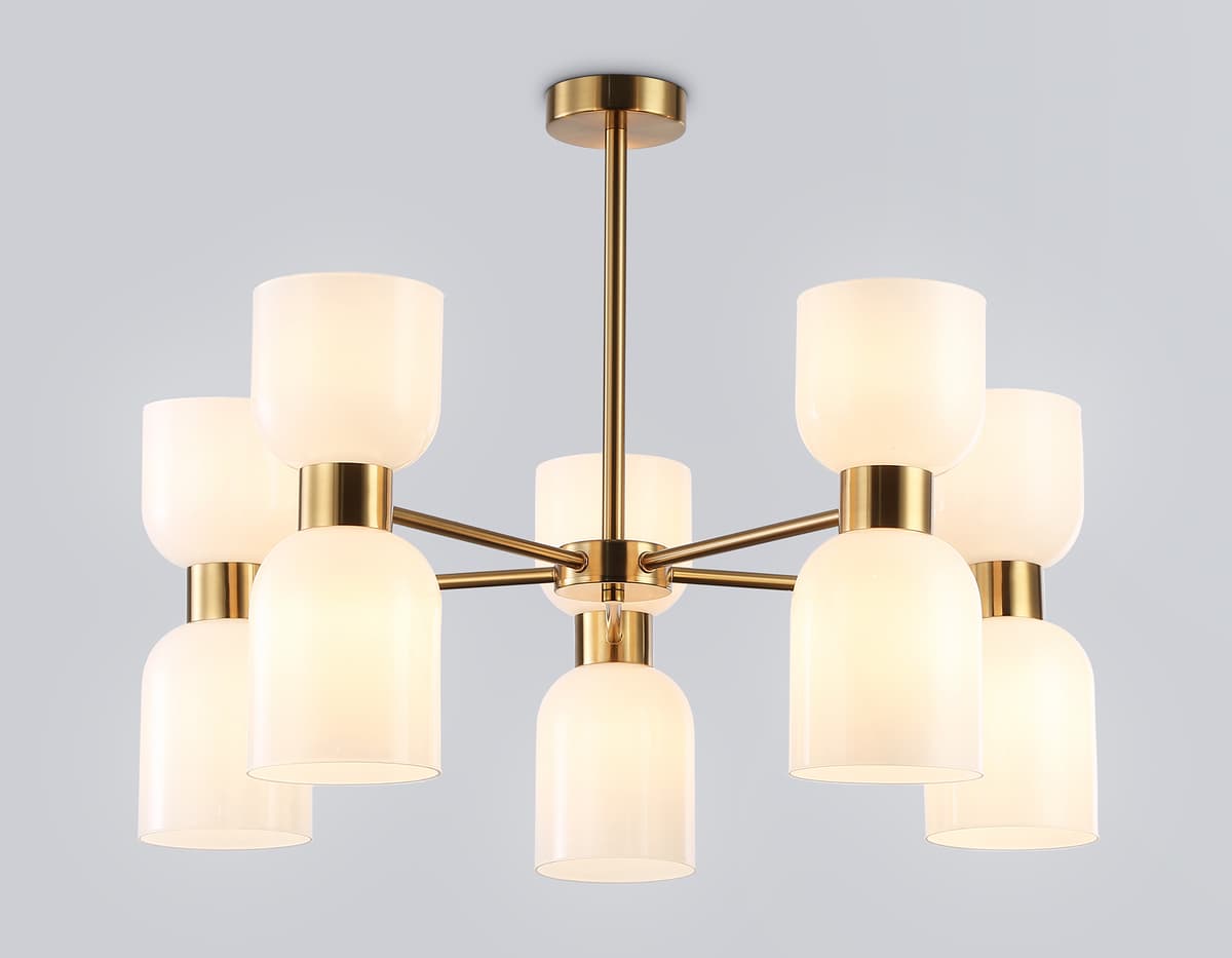 LH56093/10 BS/FR латунь/белый матовый E14*10 max 40W D700*510