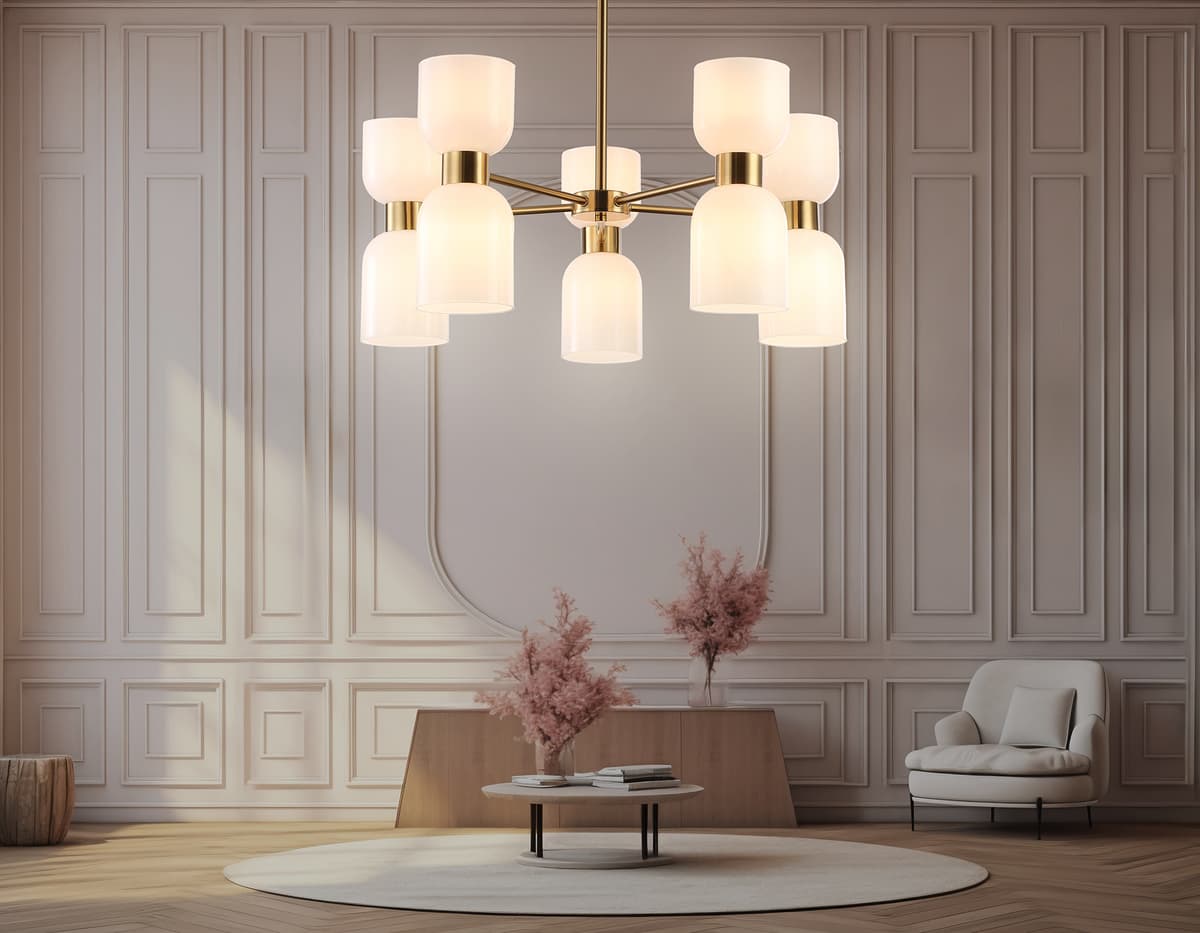 LH56093/10 BS/FR латунь/белый матовый E14*10 max 40W D700*510