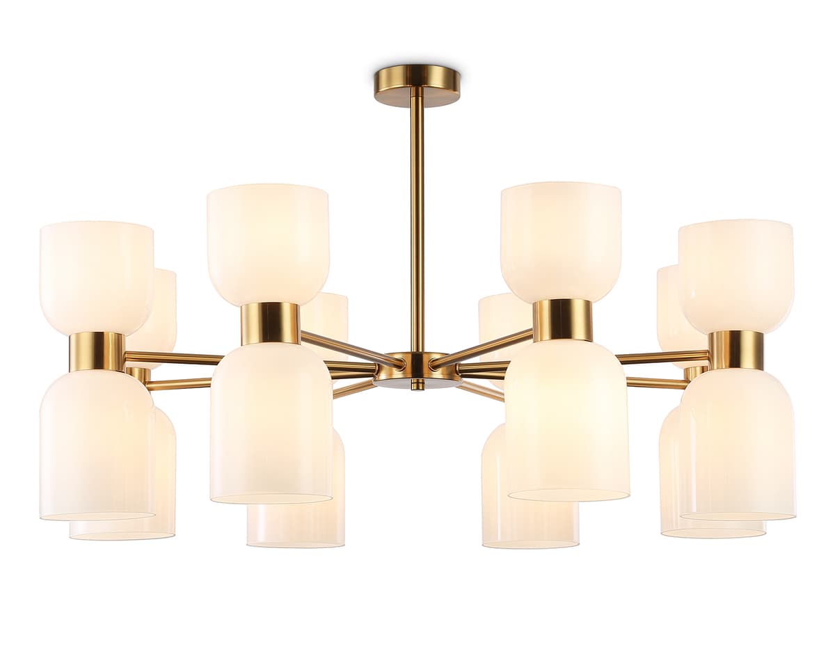 LH56095/16 BS/FR латунь/белый матовый E14*16 max 40W D860*510