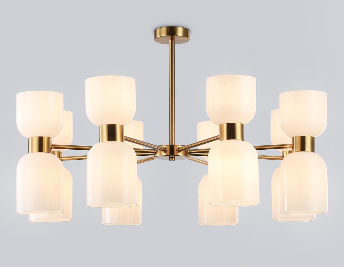 LH56095/16 BS/FR латунь/белый матовый E14*16 max 40W D860*510