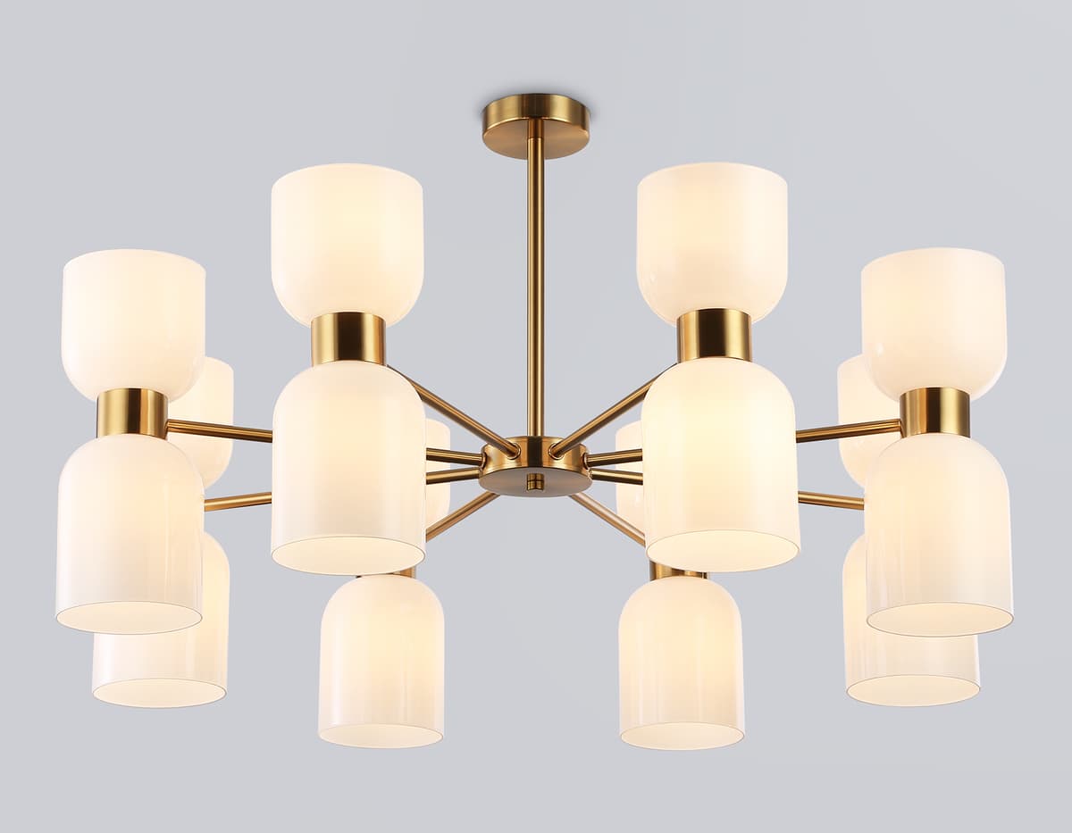 LH56095/16 BS/FR латунь/белый матовый E14*16 max 40W D860*510