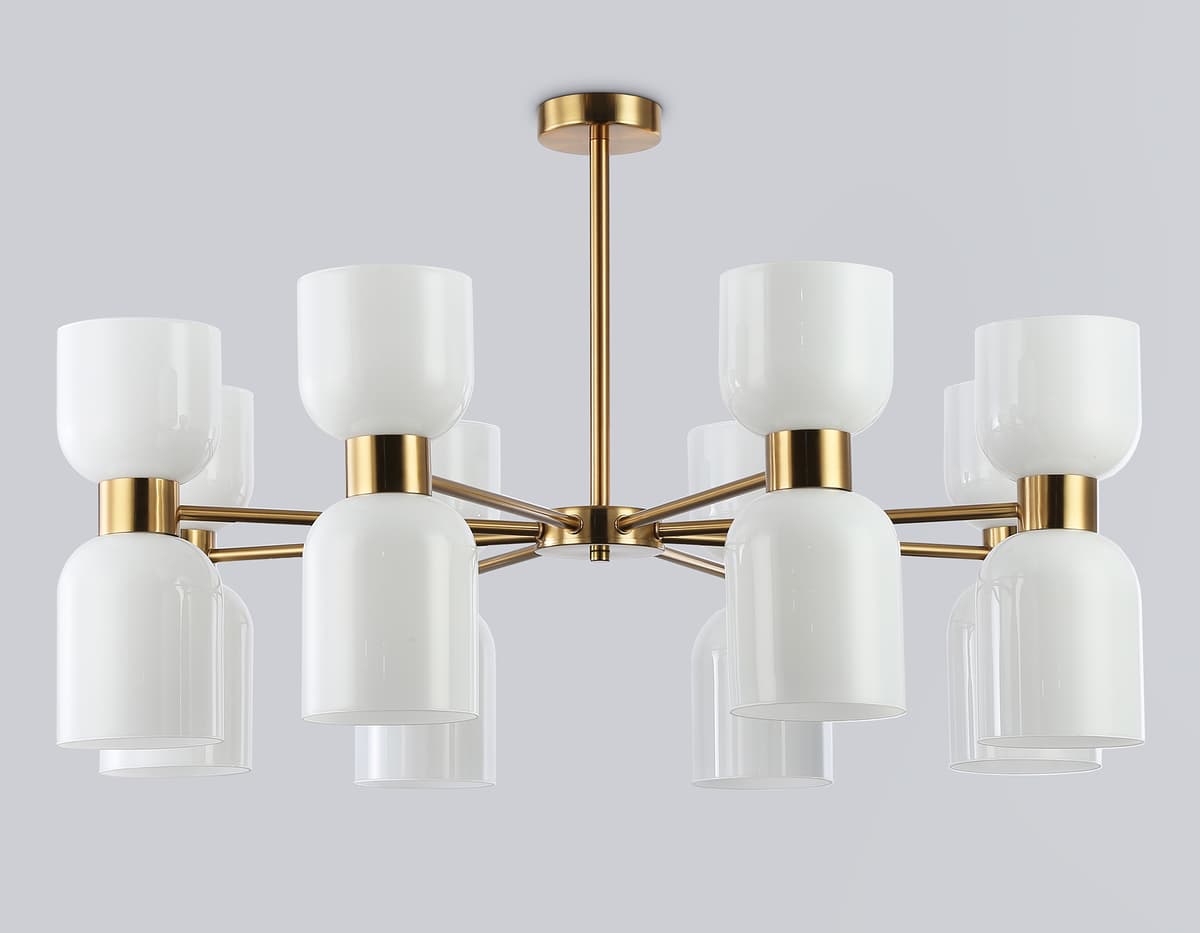 LH56095/16 BS/FR латунь/белый матовый E14*16 max 40W D860*510