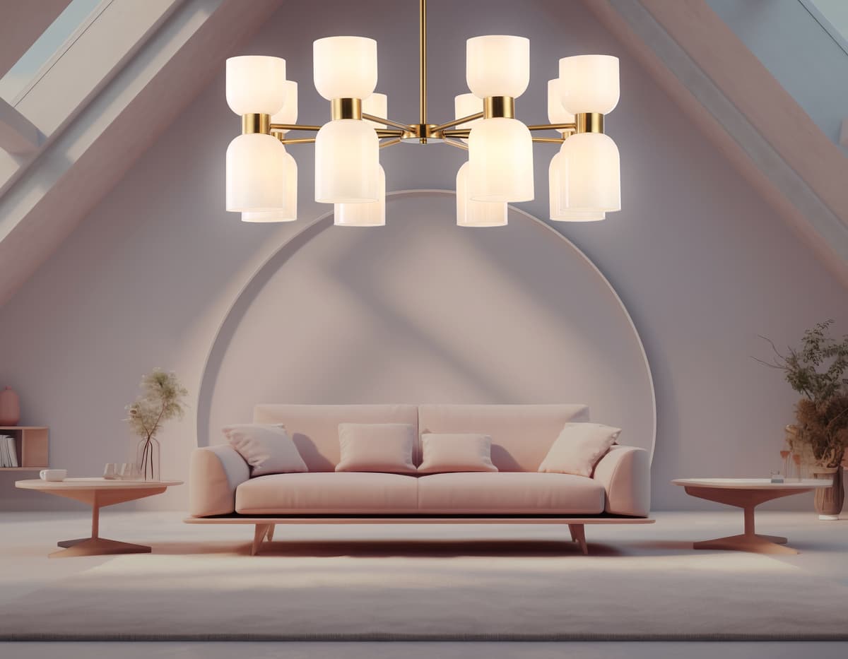 LH56095/16 BS/FR латунь/белый матовый E14*16 max 40W D860*510