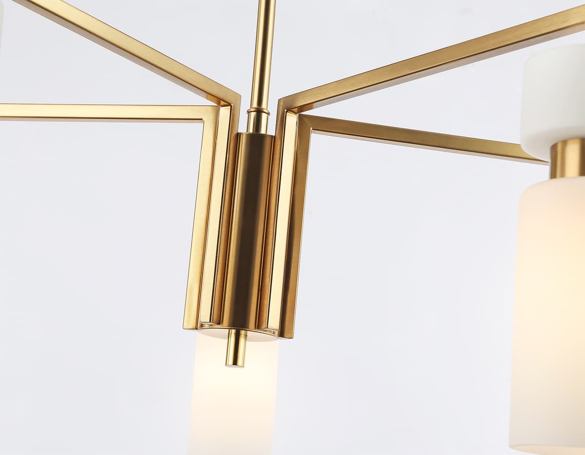 LH56124/5 BS/FR латунь/белый матовый E14*5 max 40W D605*350