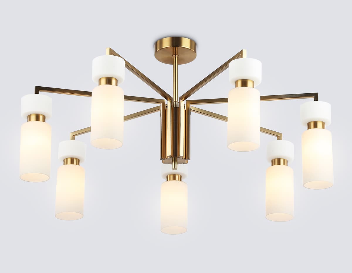 LH56126/7 BS/FR латунь/белый матовый E14*7 max 40W D705*350