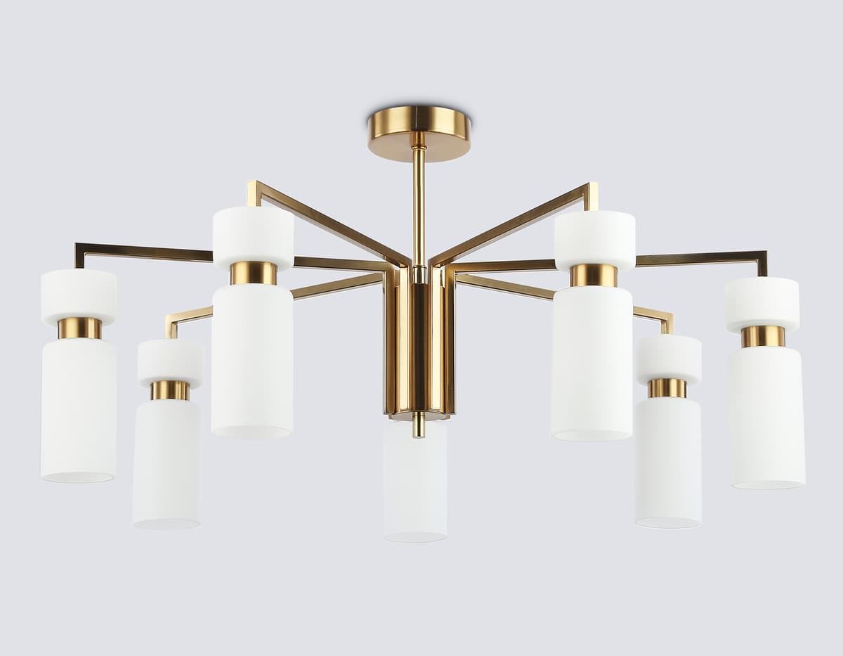 LH56126/7 BS/FR латунь/белый матовый E14*7 max 40W D705*350