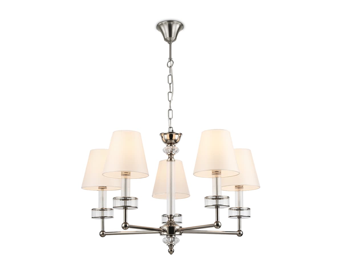 LH71001/5 BN/WH никель/белый E14*5 max 40W D670*1130