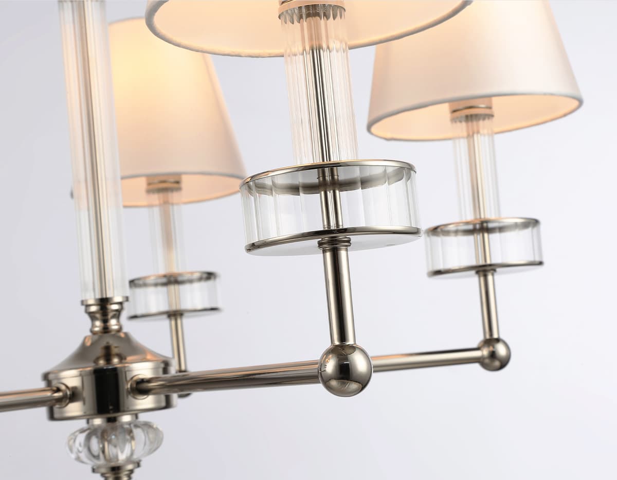 LH71001/5 BN/WH никель/белый E14*5 max 40W D670*1130