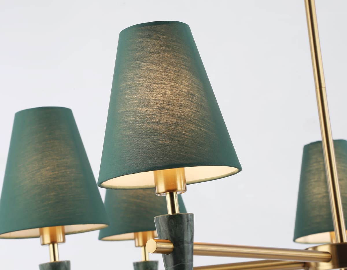 LH75053/7 BS/GN латунь/зеленый E14*7 max 40W D840*580