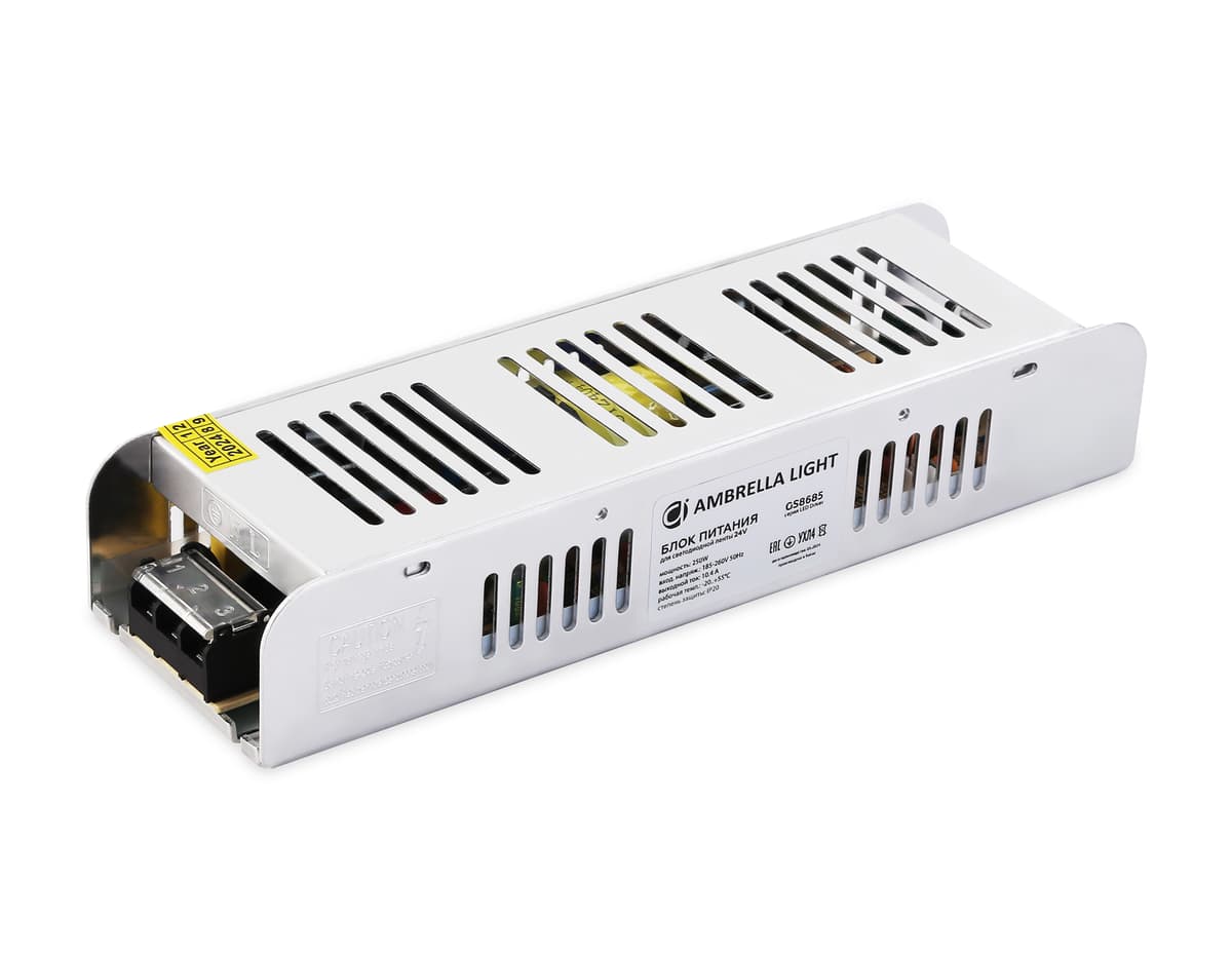 GS8685 блок питания 24V 250W 10.4A IP20 185-260V EMC 223*67*40