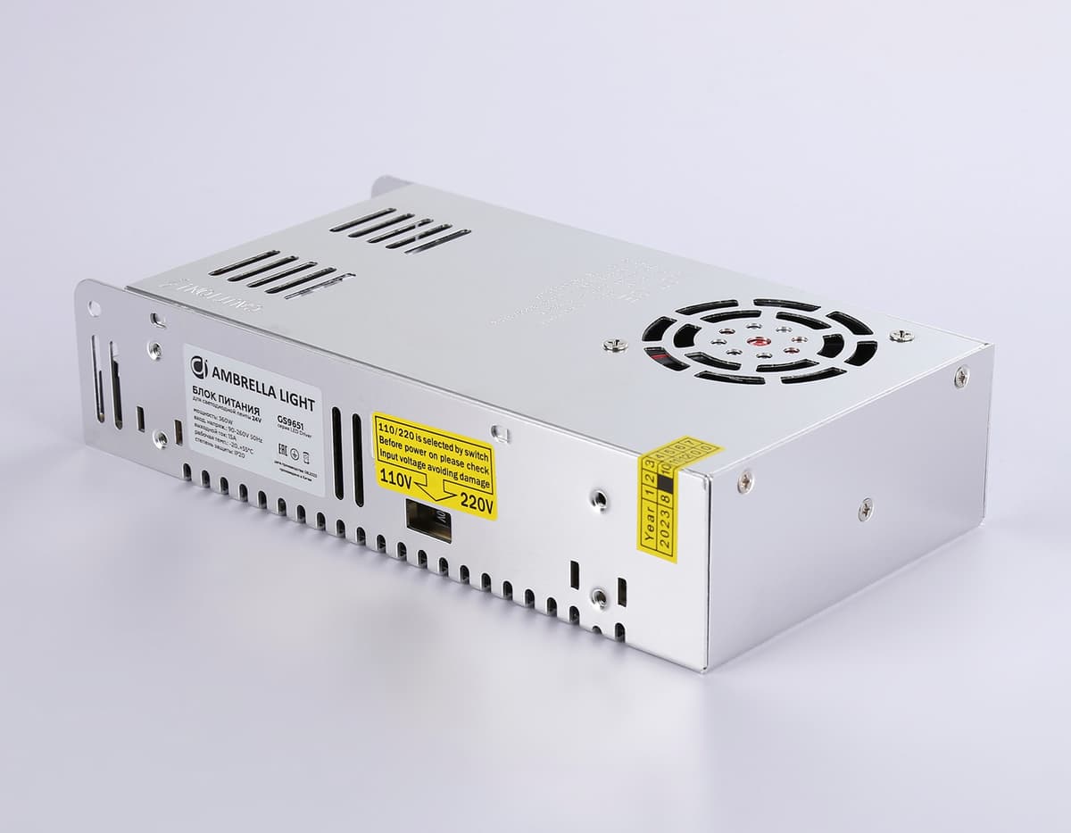 GS9651 блок питания 24V 360W 15A IP20 90-260V 215*115*50