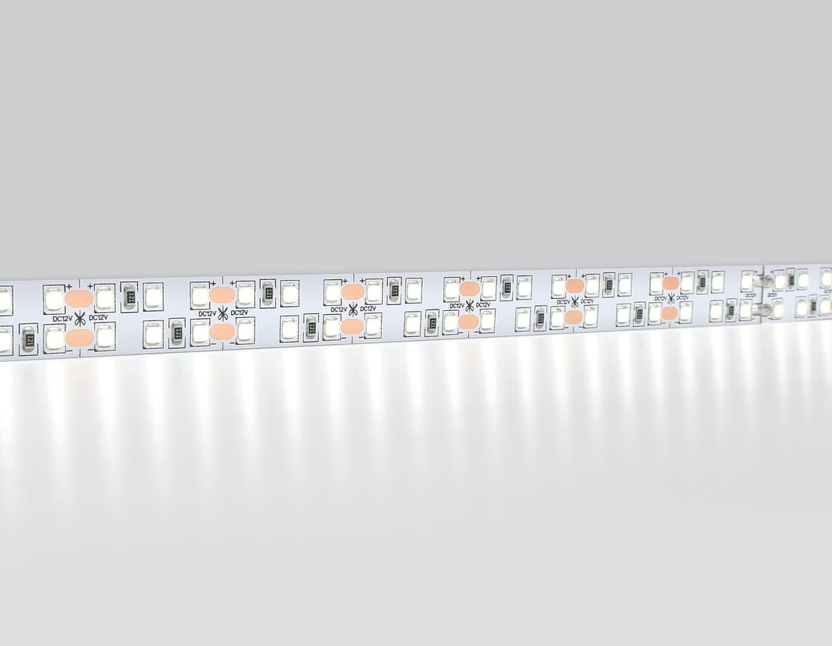 GS1703 2835 240Led/ 24W m/ 12V IP20 6500K/ 5000*10*1.2mm (2 конт.)