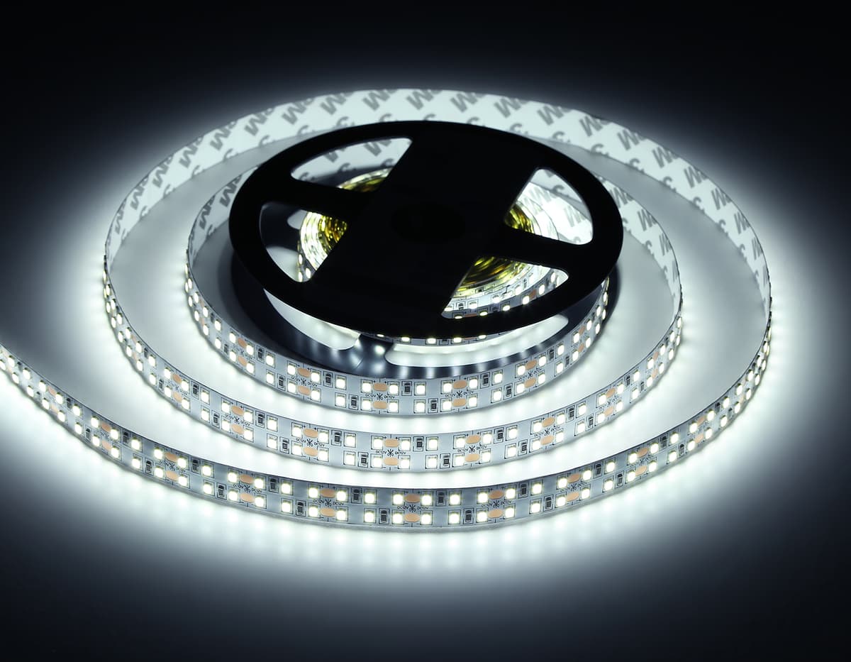 GS1703 2835 240Led/ 24W m/ 12V IP20 6500K/ 5000*10*1.2mm (2 конт.)