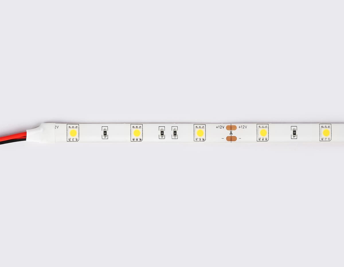 GS1901 5050 30Led/ 7.2W m/ 12V IP65 3000K/ 5000*10*2.87mm (2 конт.)