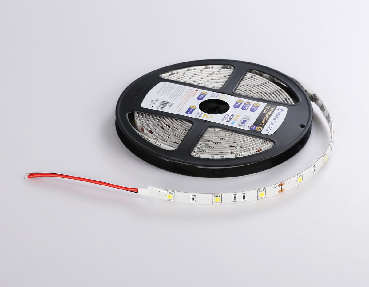 GS1902 5050 30Led/ 7.2W m/ 12V IP65 4500K/ 5000*10*2.87mm (2 конт.)