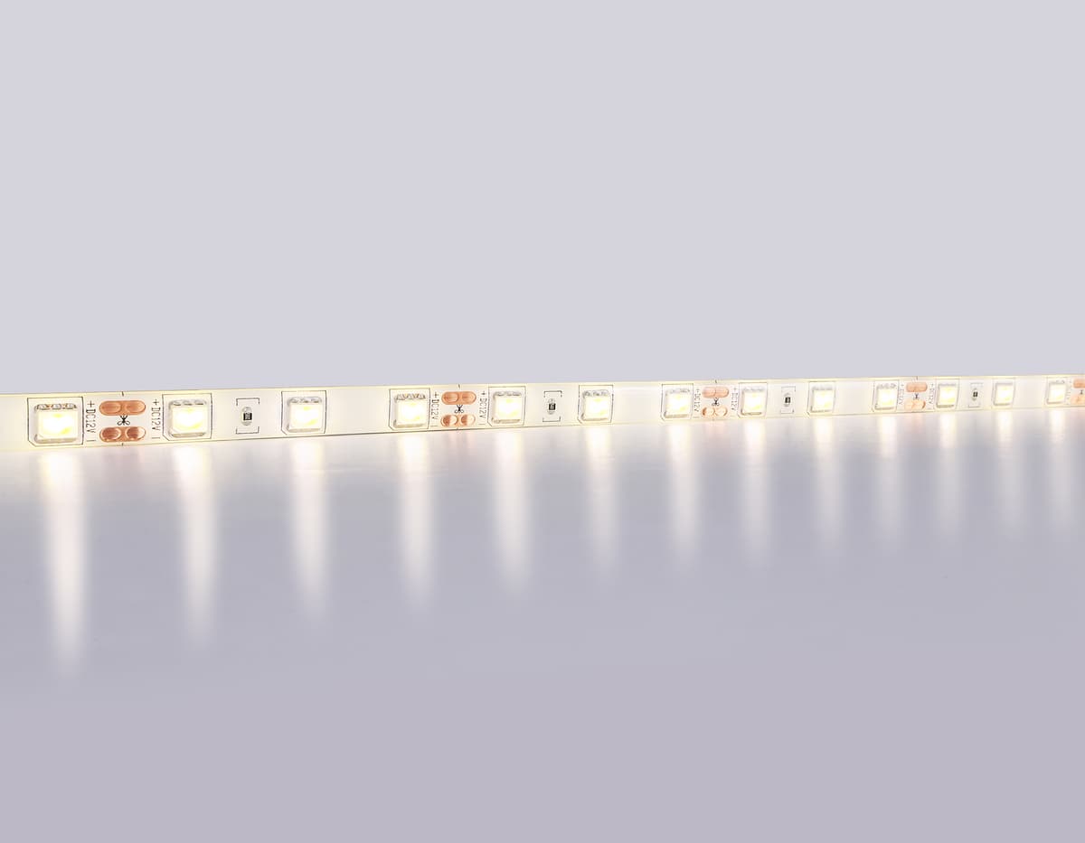 GS2101 5050 60Led/ 14.4W m/ 12V IP65 3000K/ 5000*10*2.87mm (2 конт.)