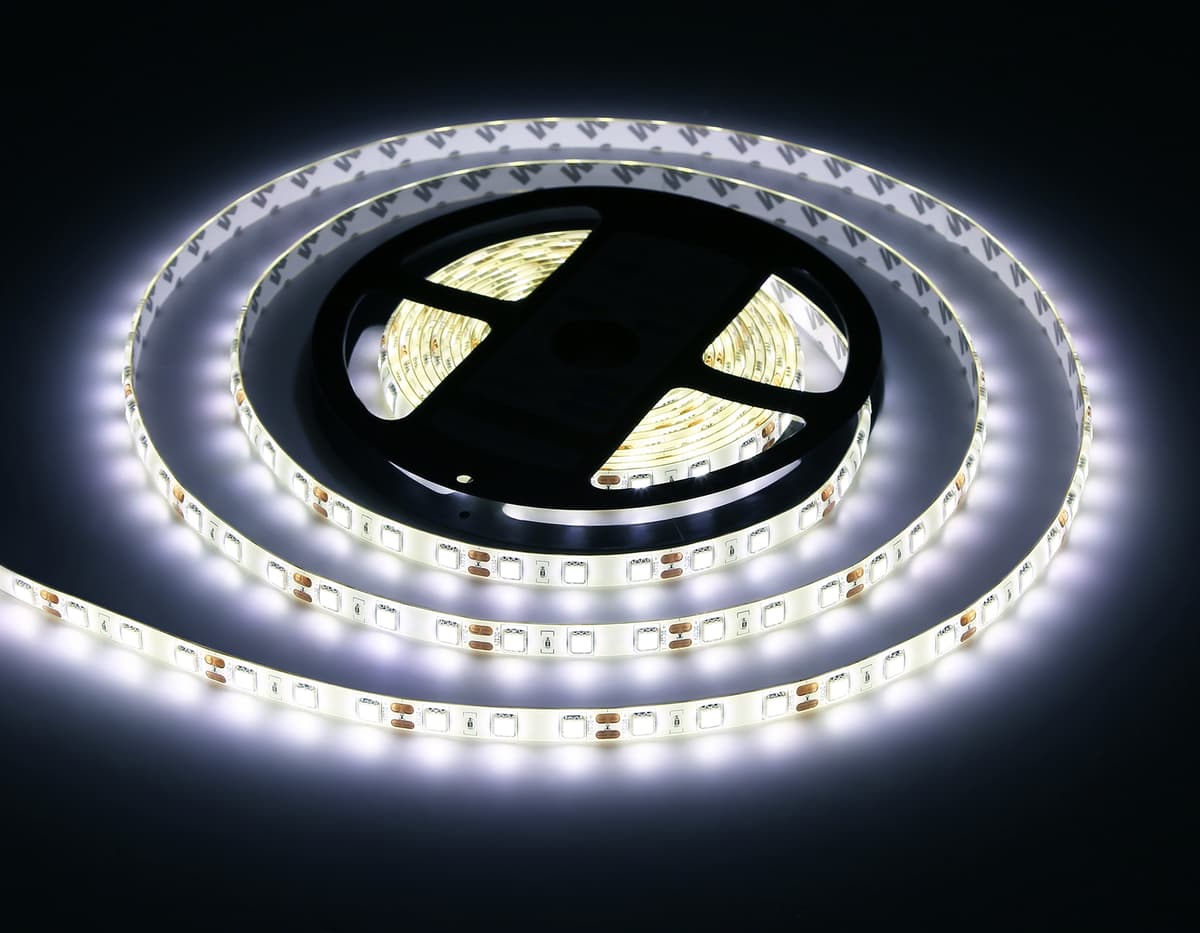 GS2102 5050 60Led/ 14.4W m/ 12V IP65 4500K/ 5000*10*2.87mm (2 конт.)