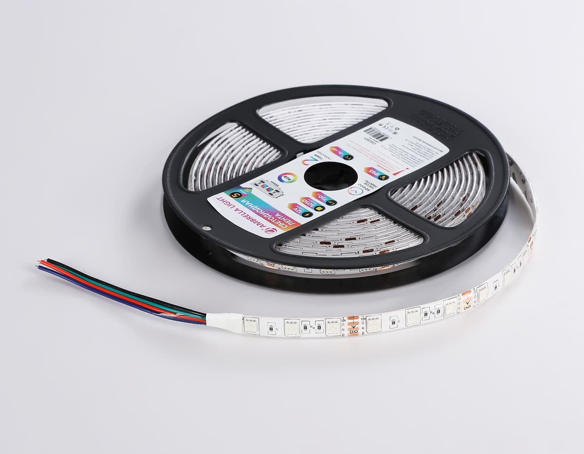 GS2302 5050 60Led/ 14.4W m/ 12V IP65 RGB/ 5000*10*2.87mm (4 конт.)