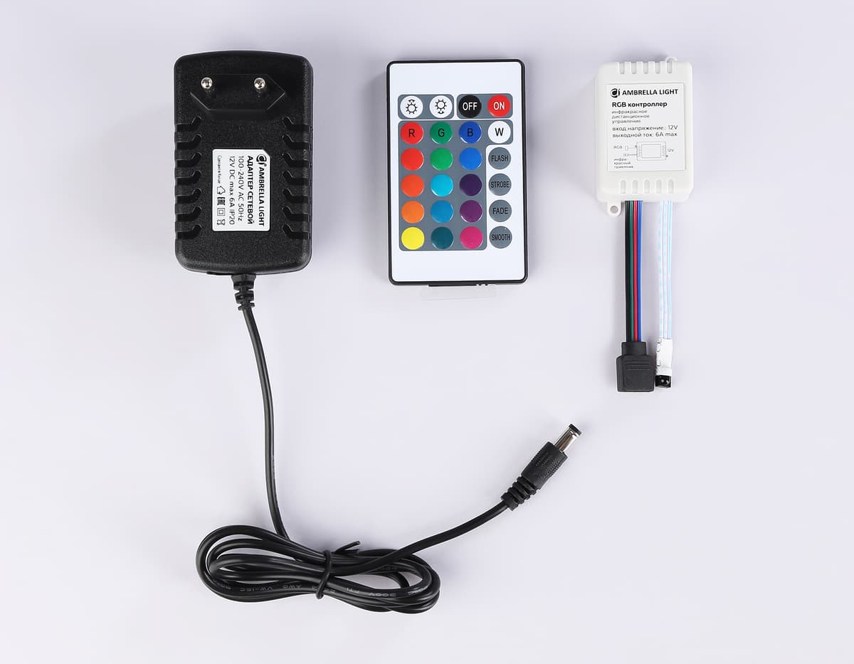 GS2401 5050 30Led/ 7.2W m/ 12V IP20 RGB/ 5000*10*1.87mm (4 конт.) комплект