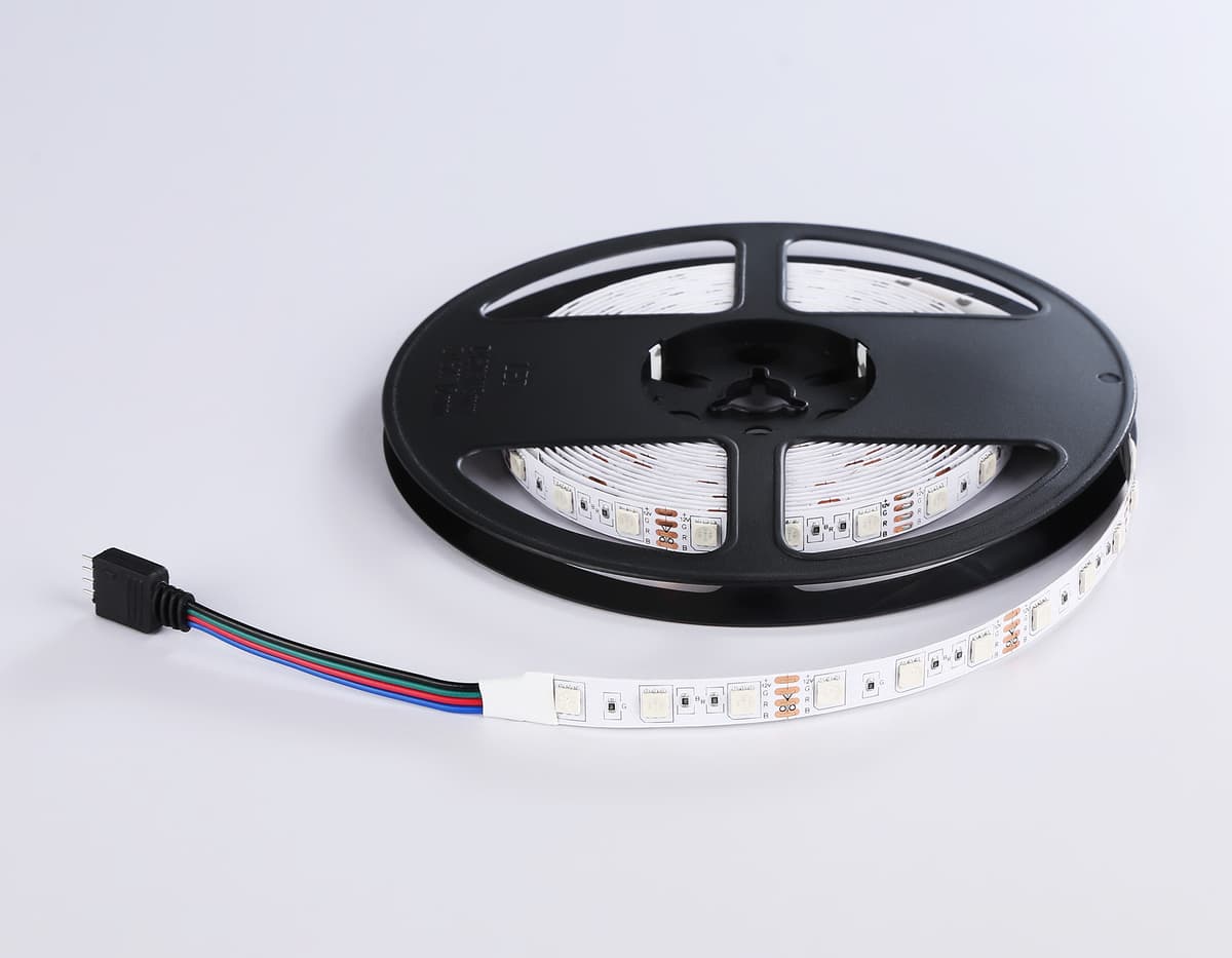 GS2402 5050 60Led/ 14.4W m/ 12V IP20 RGB/ 5000*10*1.87mm (4 конт.) комплект