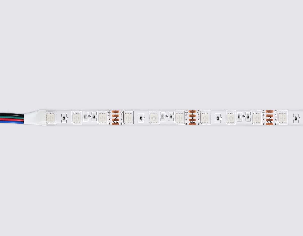 GS2502 5050 60Led/ 14.4W m/ 12V IP65 RGB/ 5000*10*2.87mm (4 конт.) комплект