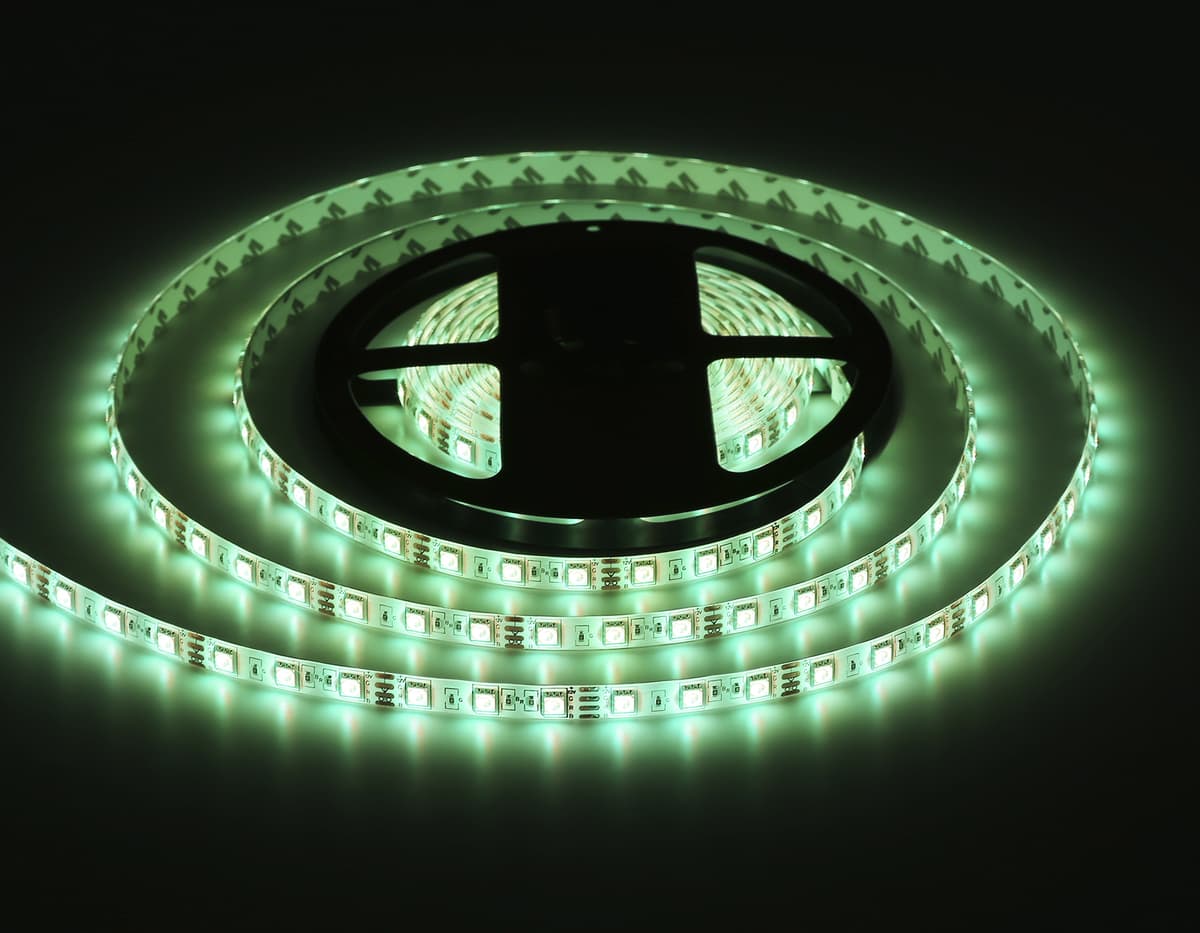 GS2502 5050 60Led/ 14.4W m/ 12V IP65 RGB/ 5000*10*2.87mm (4 конт.) комплект