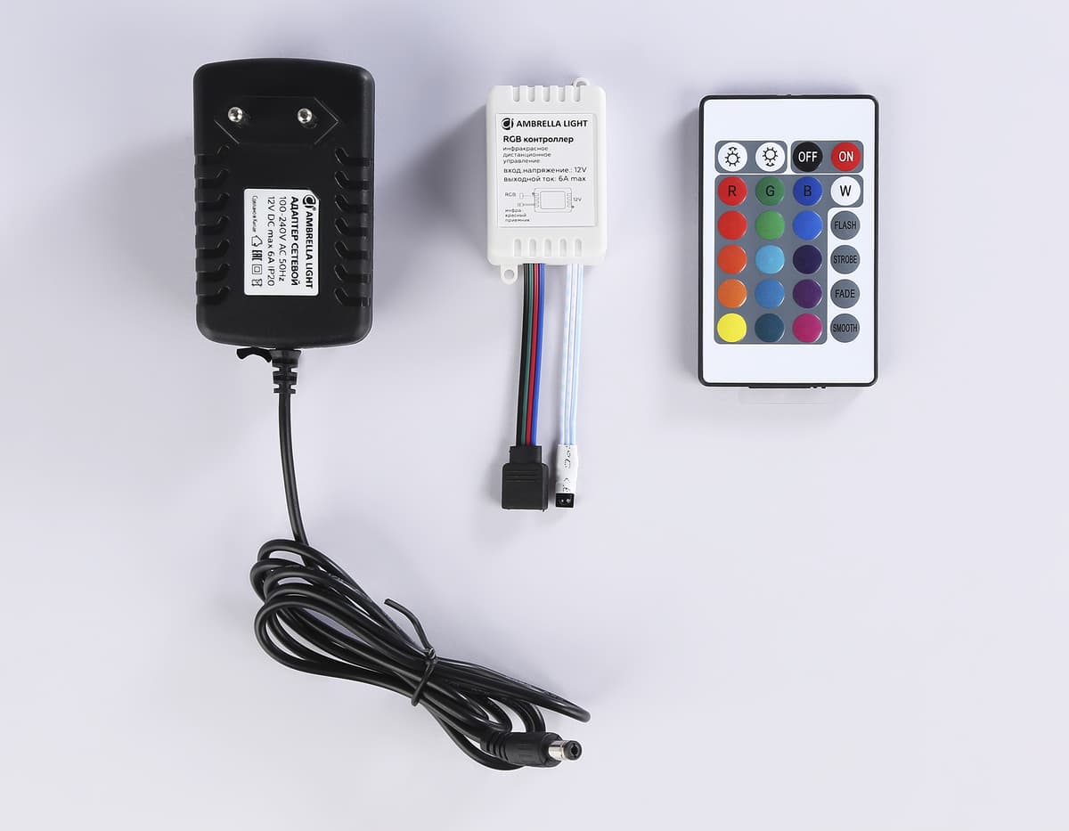 GS2502 5050 60Led/ 14.4W m/ 12V IP65 RGB/ 5000*10*2.87mm (4 конт.) комплект